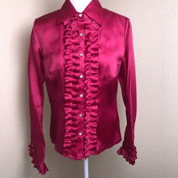 ruffled button down blouse